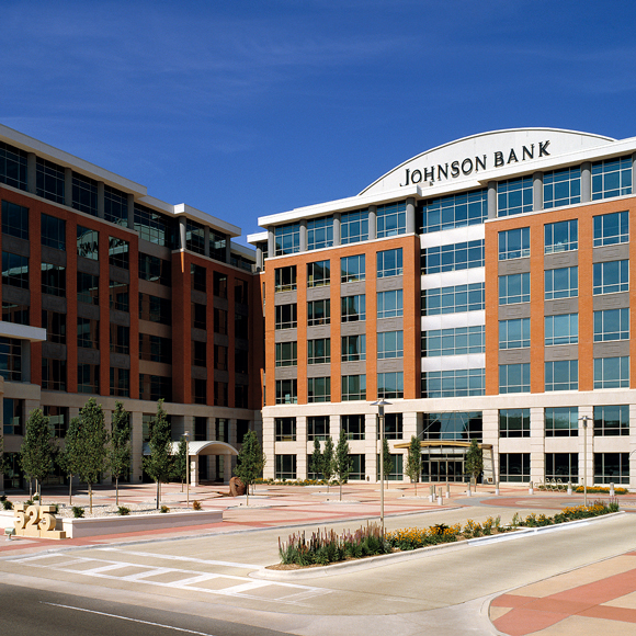 Johnson Bank building at the Tri-North Builders construction project for CIty Center West in Madison, WI.