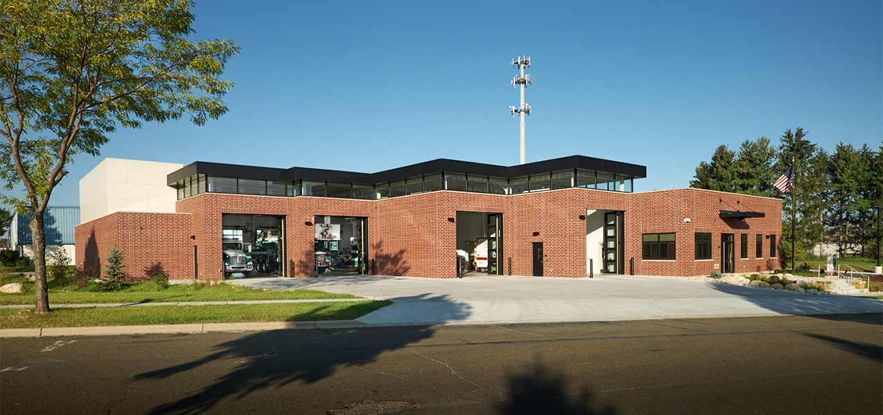 Exterior of the Tri-North construction project Fitchburg, WI, fire station.