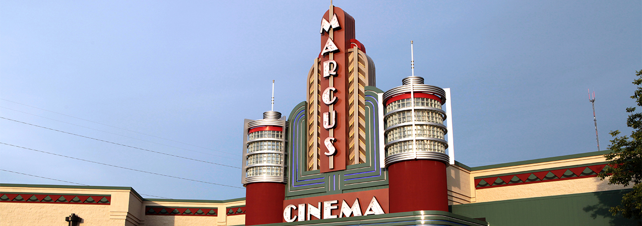 Front of the Marcus Point Cinema building in Madison, WI.