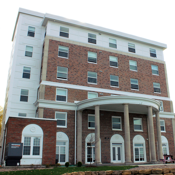 Exterior of the Sigma Alpha Epsilon building remodeled by Tri-North Builders.