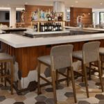Remodeled bar and bar stools by Tri-North Builders at the Madison, WI, Sheraton Madison Hotel.