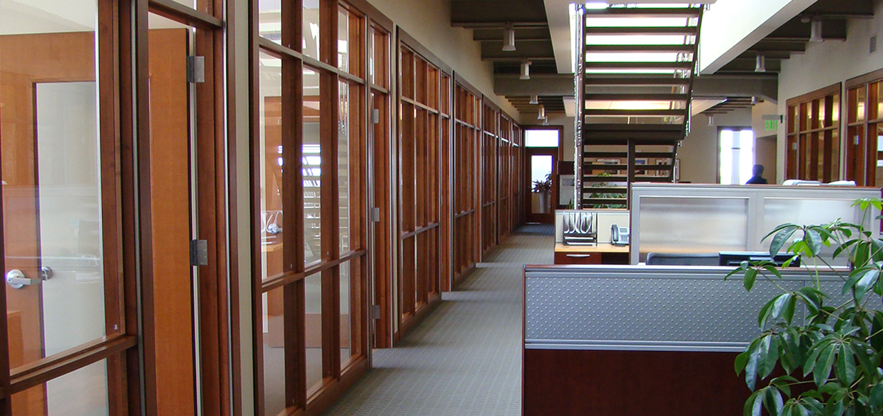 Offices and cubicles inside Tri-North Builder's HQ which is located in Fitchburg, WI.