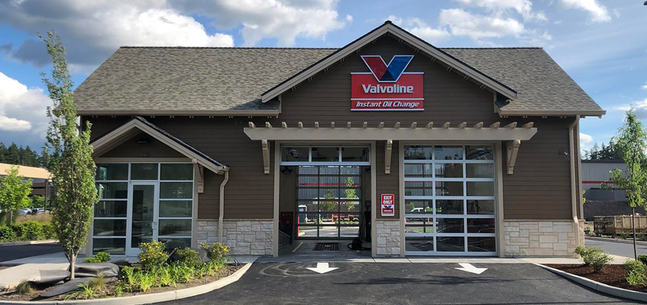 The exterior of this Valvoline Instant Oil Change location is styled to have a residential appearance.