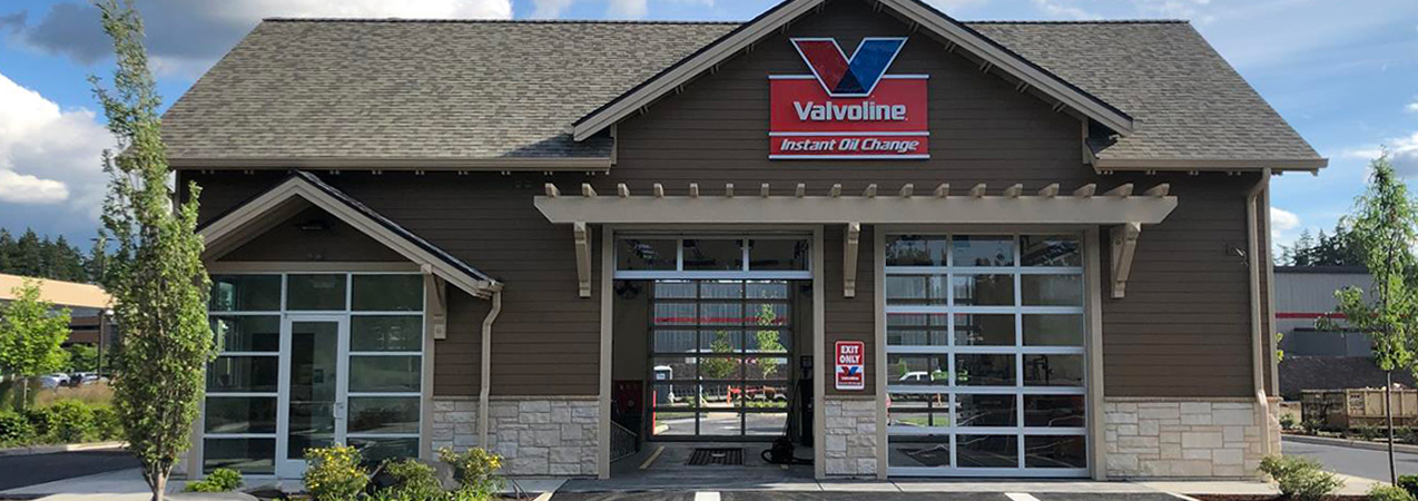 The exterior of this Valvoline Instant Oil Change location is styled to have a residential appearance.